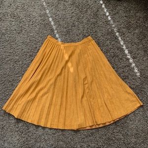 orange suede skirt